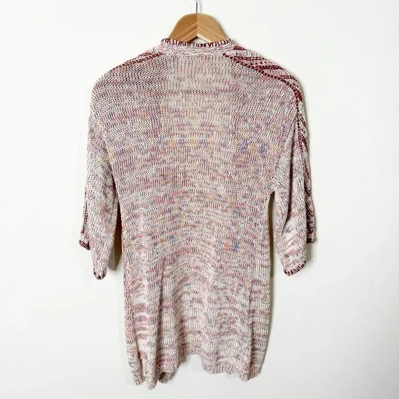 Soft Surroundings Multicolor Knit Embroidered Ochoa Open Cardigan Medium Petite - Picture 5 of 7